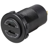VOLTCRAFT USB-C®-Doppelsteckdose 9V-30V-60W Belastbarkeit Strom max.=3A 12 - 24
