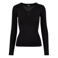 URBAN CLASSICS Knitted Pullover Mit V-ausschnitt Black L