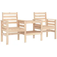 VidaXL Gartenbank mit Tisch 2-Sitzer Massivholz Kiefer