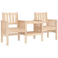 VidaXL Gartenbank mit Tisch 2-Sitzer Massivholz Kiefer