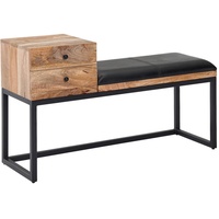 Casavanti Hockerbank ca. 100x60x35 cm Holz, Leder