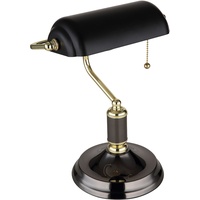 GLOBO Bankerlampe Tischleuchte anthrazit gold Leseleuchte Schreibtischleuchte Wohnzimmerlampe, Metall,