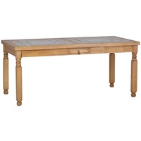 MiaMöbel Mexico Esstisch 140x90cm - Marmor Massivholz Pinie Mexiko