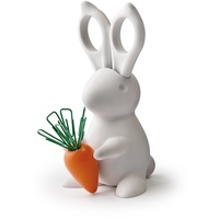 Qualy Schreibtisch-Set Desk Bunny, Schere und Büroklammer-Halter, Kunststoff Weiß