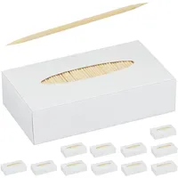 Relaxdays Zahnstocher Holz 12000er Set 6,5 cm Braun