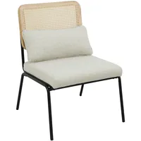 Svita Loungesessel Rattansessel Retrosessel Rattan vintage Creme Holz, 1-Sitzer,