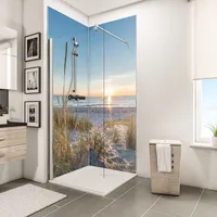 Schulte Duschrückwand Set über Eck, Sonnenuntergang Düne, 2 x