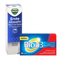 WICK Erste Abwehr Nasenspray Sprühflasche + Bion 3 Immun