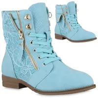 VAN HILL Damen Schnürstiefeletten in Hellgrün