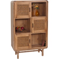 Mendler Highboard HWC-M47, Kommode Schrank Sideboard, Staufächer, Rattan Akazie