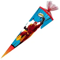 NESTLER Schultüte SUPERHERO 85 CM eckig MIT TÜLLVERSCHLUSS VON