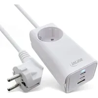InLine USB Netzteil, GaN Ladegerät, 2x USB-C, 1x USB-A,