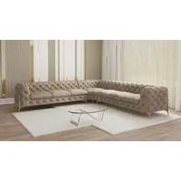 S-style möbel - Chesterfield Ecksofa Willow mit Metall Füßen,