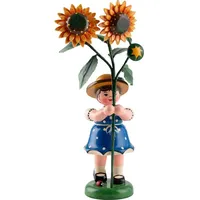 Hubrig Volkskunst GmbH Blumenkind Mädchen Sonnenblume Höhe 17 cm
