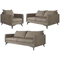 S-style möbel Sitzgarnitur, Beige, Luxusmikrofaser