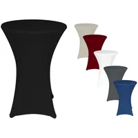 TexDeko Stretch Stehtischhusse für Bistrotisch Ø 70-75 cm Schwarz
