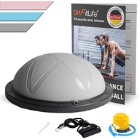 Dh-fitlife Balance-Ball Yoga grau, Ø 60cm, beidseitig nutzbar, mit
