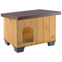 Ferplast Hundehütte Baita 50, Hundehaus aus Kiefernholz, 56x46,5x41,5cm