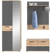Xonox.home Garderoben-Set Garderoben-Set Mason, Nox Oak / Basalt Grau,