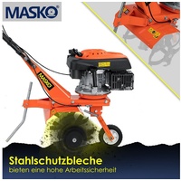 Masko MASKO® Benzin Gartenfräse MK-909 Motorhacke Ackerfräse mit Arbeitsbreite