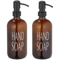 Relaxdays Seifenspender 500ml Braun