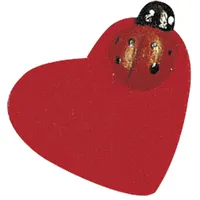 Rayher Holz-Streudeko rot Herz mit Käfer 12 St.