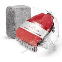 Walser Waschhandschuh und Schwamm rot|schwarz 2 St. 18 x
