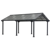 Sunjoy Carport Eiger 6,10 x 3,67 m grau pulverbeschichtet