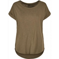 Build Your Brand Rundhalsshirt Damen Long Slub Tee /