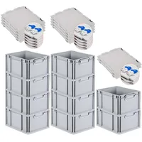 Proregal 10x Eurobox NextGen Grip mit Scharnierdeckel und blauen