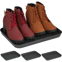 Relaxdays Schuhabtropfschale, 4er Set, Unterlage für nasse Schuhe, HBT: