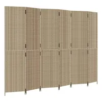 VidaXL Paravent 6-tlg. Beige Poly Rattan