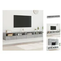 VidaXL TV-Wandschränke 2 Stk. Betongrau 100x30x30 cm Holzwerkstoff