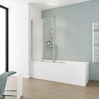 Schulte Badewannenaufsatz 3-teilig 125 cm x 140 cm Echtglas