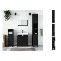 VidaXL Badschrank Schwarz 30x30x190 cm Holzwerkstoff