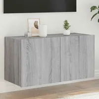 VidaXL TV-Wandschrank mit LED-Leuchten Grau Sonoma 80x35x41 cm
