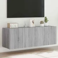 VidaXL TV-Wandschränke mit LED-Leuchten 2 Stk. Grau Sonoma 60x35x41