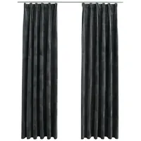 VidaXL Verdunkelungsvorhänge mit Haken 2 Stk. Samt Anthrazit 140x175cm