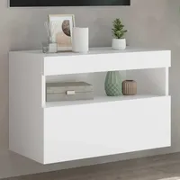 VidaXL TV-Wandschrank mit LED-Leuchten Weiß 60x30x40 cm