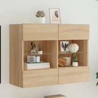 VidaXL TV-Wandschrank mit LED-Leuchten Sonoma-Eiche 78,5x30x60,5 cm
