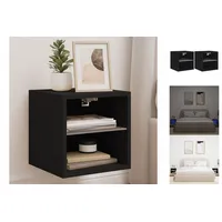 VidaXL TV-Wandschränke mit LED-Leuchten 2 Stk. Schwarz 30x28,5x30 cm