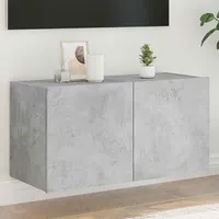 VidaXL TV-Wandschrank mit LED-Leuchten Betongrau 80x35x41 cm
