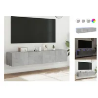 VidaXL TV-Wandschränke mit LED-Leuchten 2 Stk. Betongrau 80x35x31 cm
