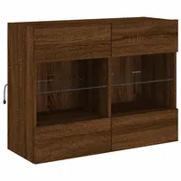 VidaXL TV-Wandschrank mit LED-Leuchten Braun Eichen-Optik