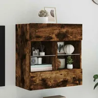 VidaXL TV-Wandschrank mit LED-Leuchten Räuchereiche 58,5x30x60,5 cm