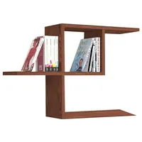 [en.casa] Wandregal, Wenge, Holzwerkstoff, 75x50x22 cm, Wohnzimmer, Regale, Wandregale