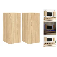 VidaXL TV-Wandschränke mit LED-Leuchten 2 Stk. Sonoma-Eiche