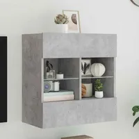 VidaXL TV-Wandschrank mit LED-Leuchten Betongrau 58,5x30x60,5 cm
