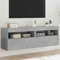 VidaXL TV-Wandschränke mit LED-Leuchten 2 Stk. Betongrau 60x30x40 cm