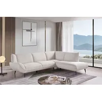 KAWOLA Sofa CALLA Ecksofa Cord cremeweiß Recamiere rechts -